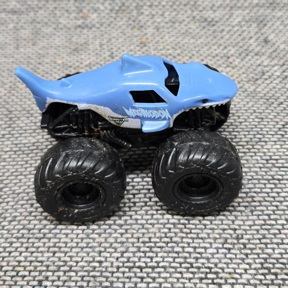 Monster Jam Megalodon Truck Shark Blue 1:64 Scale Good Condition Boys Toy Truck